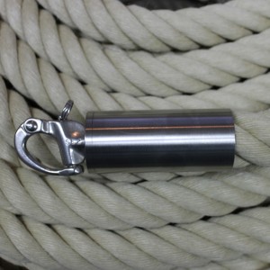 Abschluß-Endkappe "Edelstahl matt" mit Schnapphaken für 40mm Seil